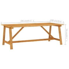 Petromila vidaXL Záhradný jedálenský stôl 206x100x74 cm akáciový masív