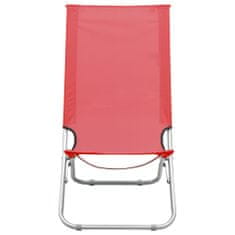 Vidaxl Skladacie plážové stoličky 2 ks červené látka