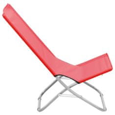 Vidaxl Skladacie plážové stoličky 2 ks červené látka