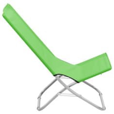 Vidaxl Skladacie plážové stoličky 2 ks zelené látka
