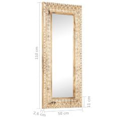 Vidaxl Ručne vyrezávané zrkadlo 110x50x2,6cm mangovníkové drevo