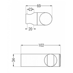 Mexen Držiak sprchy TIM chróm