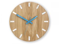 ModernClock Nástenné hodiny Simple Oak hnedo-tyrkysové