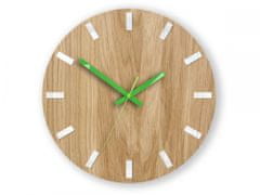 ModernClock Nástenné hodiny Simple Oak hnedo-zelené