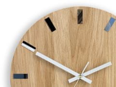 ModernClock Nástenné hodiny Simple-W hnedo-biele