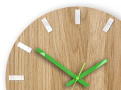 ModernClock Nástenné hodiny Simple Oak hnedo-zelené