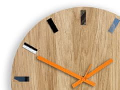 ModernClock Nástenné hodiny Simple-Y hnedo-oranžové
