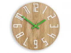 ModernClock Nástenné hodiny Slim hnedo-zelené