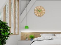 ModernClock Nástenné hodiny Slim hnedo-zelené