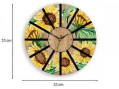 ModernClock Nástenné hodiny Slnečnice hnedo-žlté
