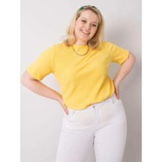 BASIC FEEL GOOD Dámska plus size blúzka z rebrovanej tkaniny STELLA žltá RV-BZ-6323.92_362533 XL