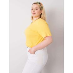 BASIC FEEL GOOD Dámska plus size blúzka z rebrovanej tkaniny STELLA žltá RV-BZ-6323.92_362533 XL