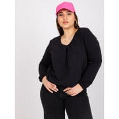 BASIC FEEL GOOD Dámska plus size blúzka s dlhým rukávom HAILEY black RV-BZ-6332.53P_361506 2XL