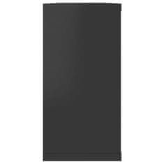 Vidaxl Nástenné police 6 ks lesklé čierne 100x15x30 cm drevotrieska