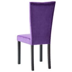 Vidaxl Jedálenské stoličky 4 ks, fialové, zamat
