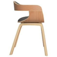 Vidaxl Jedálenská stolička 6 ks svetlosivé ohýbané drevo a látka