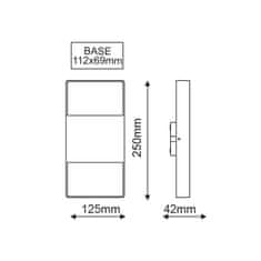 ACA ACA Lighting LED SMD vonkajšie nástenné svietidlo 8W 320LM 200d 230V AC 3.000K tmavá šedá CRI80 IP54 30.000hod LG2362G