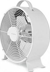 Nedis stolní ventilátor/ průměr 25 cm/ výkon 20 W/ síťové napájení/ 2 rychlosti/ kovový/ bílý