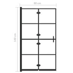 Vidaxl Skladací sprchový kút ESG 80x140 cm čierny