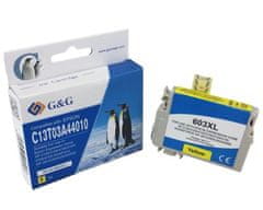 G&G Epson 603XL Y, Premium patentovaný cartridge, XL 350 strán s čipom, Žltá - Yellow