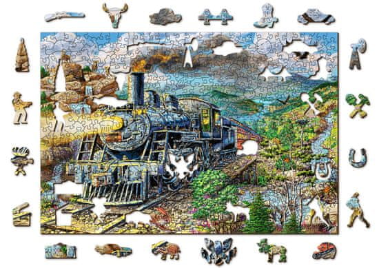 Wooden city Drevené puzzle Železnica 2v1, 505 dielikov EKO