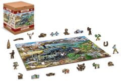 Wooden city Drevené puzzle Železnica 2v1, 505 dielikov EKO