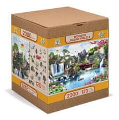 Wooden city Drevené puzzle Vodopády v japonskej záhrade 2v1, 2000 dielikov EKO