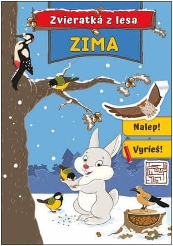 Zvieratká z lesa Zima - Nalep! Vyrieš!