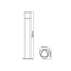 ACA ACA Lighting LED SMD vonkajšie stojacie svietidlo 7W 410LM 340d 230V AC 3.000K tmavá šedá CRI80 IP54 30.000hod LG3703G-800