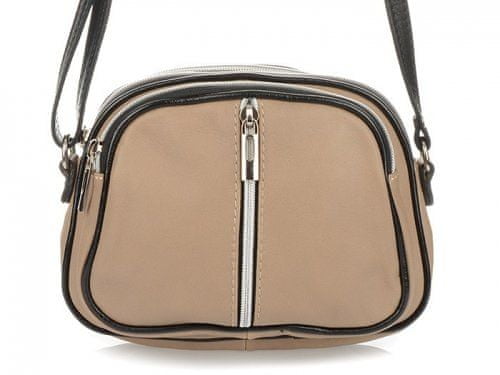 Vera Pelle Vera Pelle K53 Dámska kožená crossbody kabelka béžová