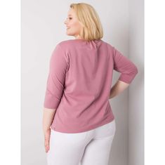 BASIC FEEL GOOD Dámska plus size bavlnená blúzka JODIE pink RV-BZ-6334.19P_362644 3XL