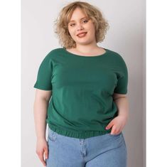 BASIC FEEL GOOD Dámska plus size blúzka so švami ADDYSON tmavozelená RV-BZ-6634.27_364845 3XL