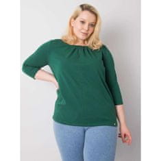 BASIC FEEL GOOD Dámska plus size bavlnená blúzka JODIE tmavozelená RV-BZ-6334.19P_362643 XL