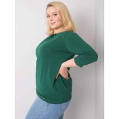 BASIC FEEL GOOD Dámska plus size bavlnená blúzka JODIE tmavozelená RV-BZ-6334.19P_362643 XL