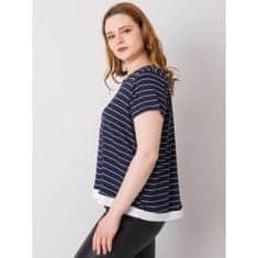 BASIC FEEL GOOD Dámska plus size pruhovaná blúzka LILLIANE navy blue RV-BZ-6631.07_364843 2XL