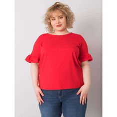 BASIC FEEL GOOD Dámska plus size bavlnená blúzka YARELI červená RV-BZ-6635.18X_366517 3XL