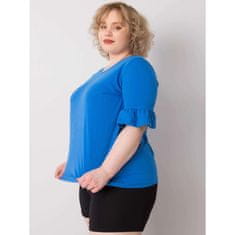 BASIC FEEL GOOD Dámska plus size bavlnená blúzka YARELI modrá RV-BZ-6635.18X_364852 4XL