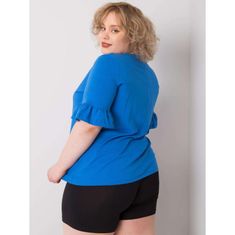 BASIC FEEL GOOD Dámska plus size bavlnená blúzka YARELI modrá RV-BZ-6635.18X_364852 4XL