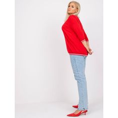 BASIC FEEL GOOD Dámska plus size bavlnená blúzka PEARL red RV-BZ-6640.86_364858 2XL