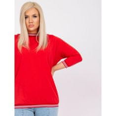 BASIC FEEL GOOD Dámska plus size bavlnená blúzka PEARL red RV-BZ-6640.86_364858 2XL