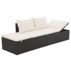 Petromila vidaXL Záhradná posteľ čierna 195x60 cm polyratan
