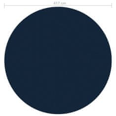 Vidaxl Plávajúca solárna bazénová fólia z PE 417 cm čierna a modrá