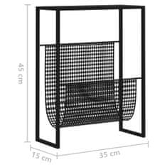 Petromila vidaXL Stojan na časopisy čierny 35x15x45 cm oceľ