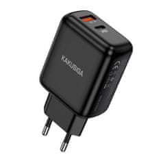 Kaku KSC-668 sieťová nabíjačka USB-C 30W, USB QC, čierna