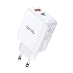 Kaku KSC-670 sieťová nabíjačka USB-C 30W, USB QC + kábel USB-C / Lightning, biela