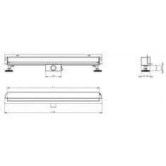 Mexen Odvodňovací žľab pre bočnú stenu FLAT WALL 120 cm