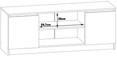 Akord TV stolík Beron 140 cm wenge/biela