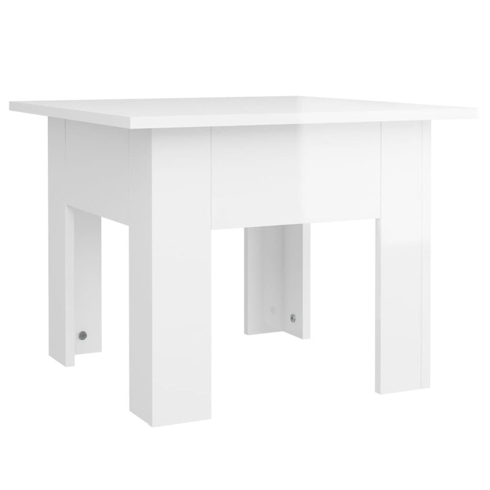 Vidaxl Konferenčný stolík lesklý biely 55x55x42 cm drevotrieska
