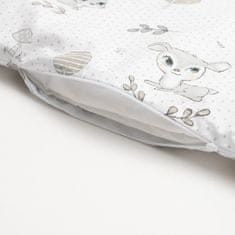 NEW BABY 3-dielne posteľné obliečky 100/135 cm Srnka šedo-ružové