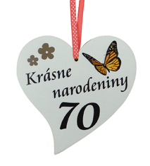 KORY Drevená tabuľka Krásne 70.narodeniny